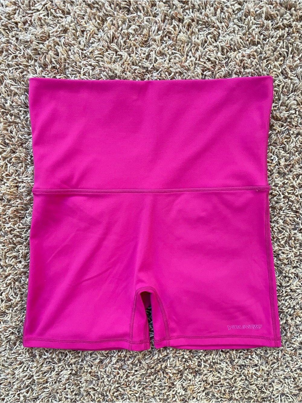Young LA High-Waist Hot Pink Lifting Gym Shorts Women Size S New w/out Tags